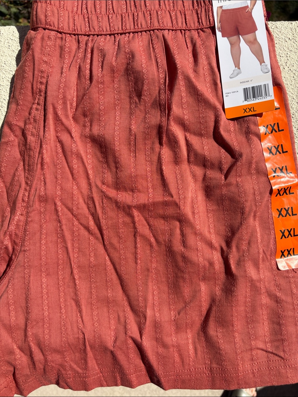 Three Dots Coral Textured Elastic-Waist shorts XXL NWT